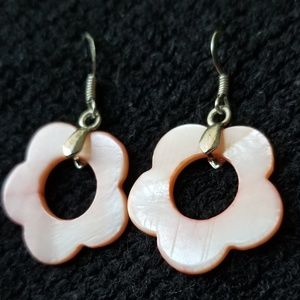 Pink Shell Flower Earrings